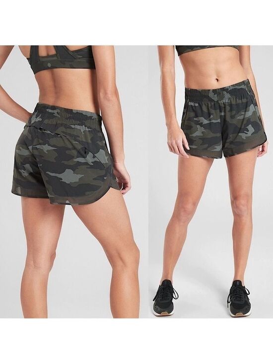 Athleta Pants - Athleta Printed Mesh Racer Run Shorts